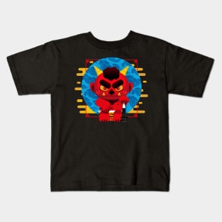 Red Oni Kawaii Kids T-Shirt